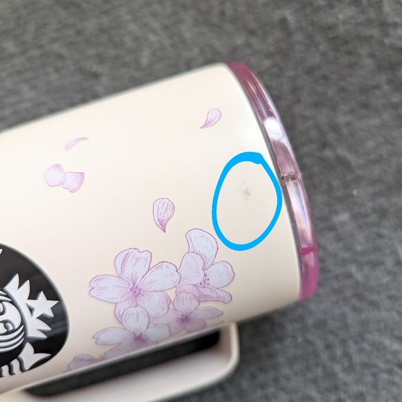 Starbucks Asia yellow pink petal SS 17oz mug BNWT - Picture 5 of 5
